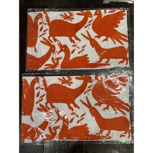 Frog Hill Designs Orange Otomi Rectangle Pillow Covers Set of 2, NWT